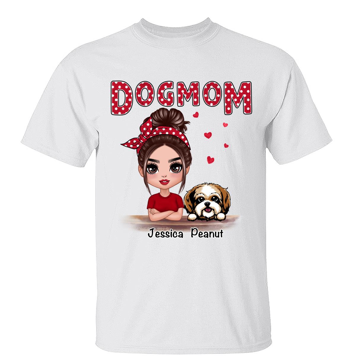 Polka Dot Doll Dog Mom Personalized Shirt