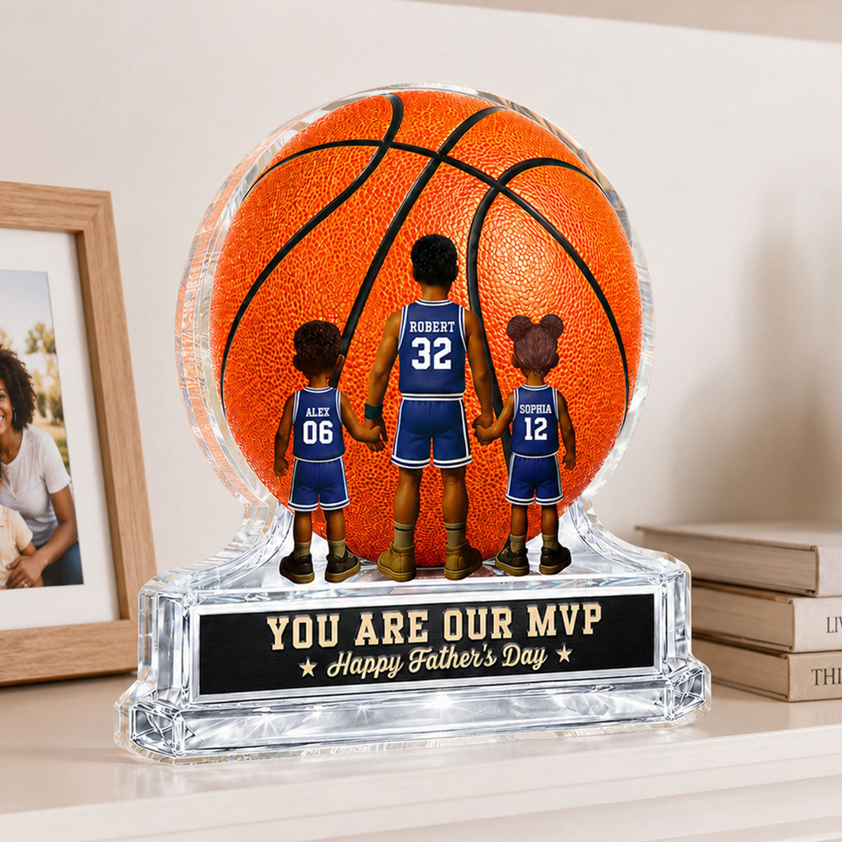 Basketball No 1 Dad Legend You Are Our MVP - Personalized Acrylic Block Plaque - Gift For Dad, Husband, Basketball Fans