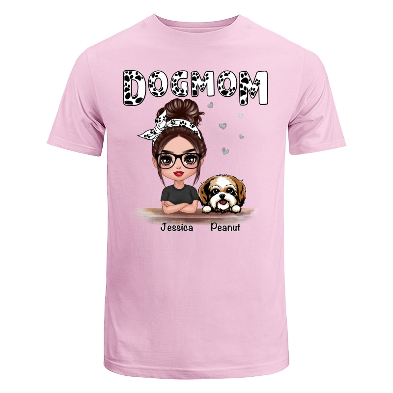 Doll Dog Mom Paw Pattern Personalized Shirt