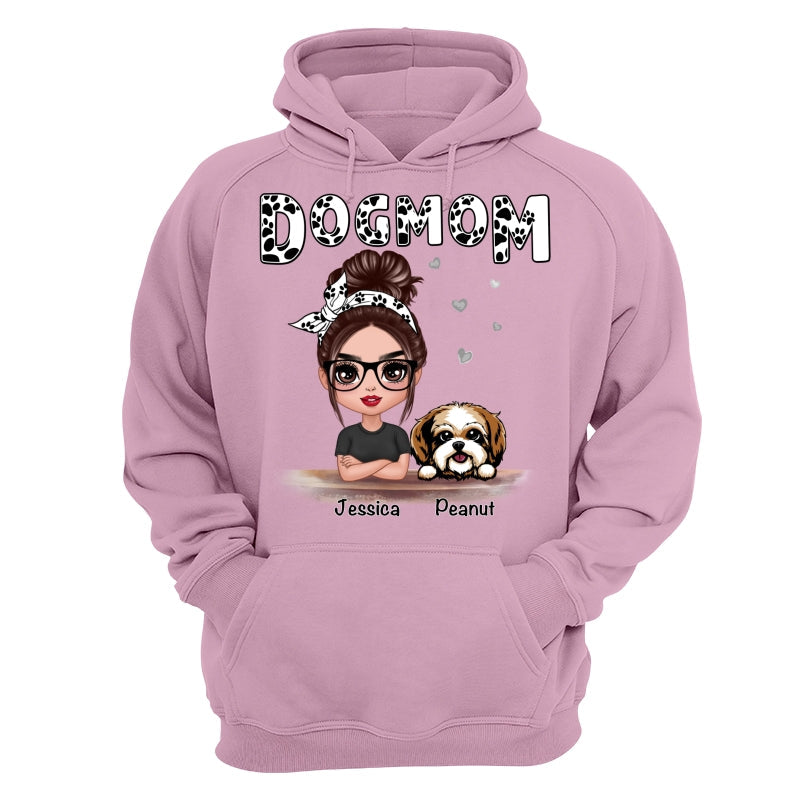 Doll Dog Mom Paw Pattern Personalized Shirt