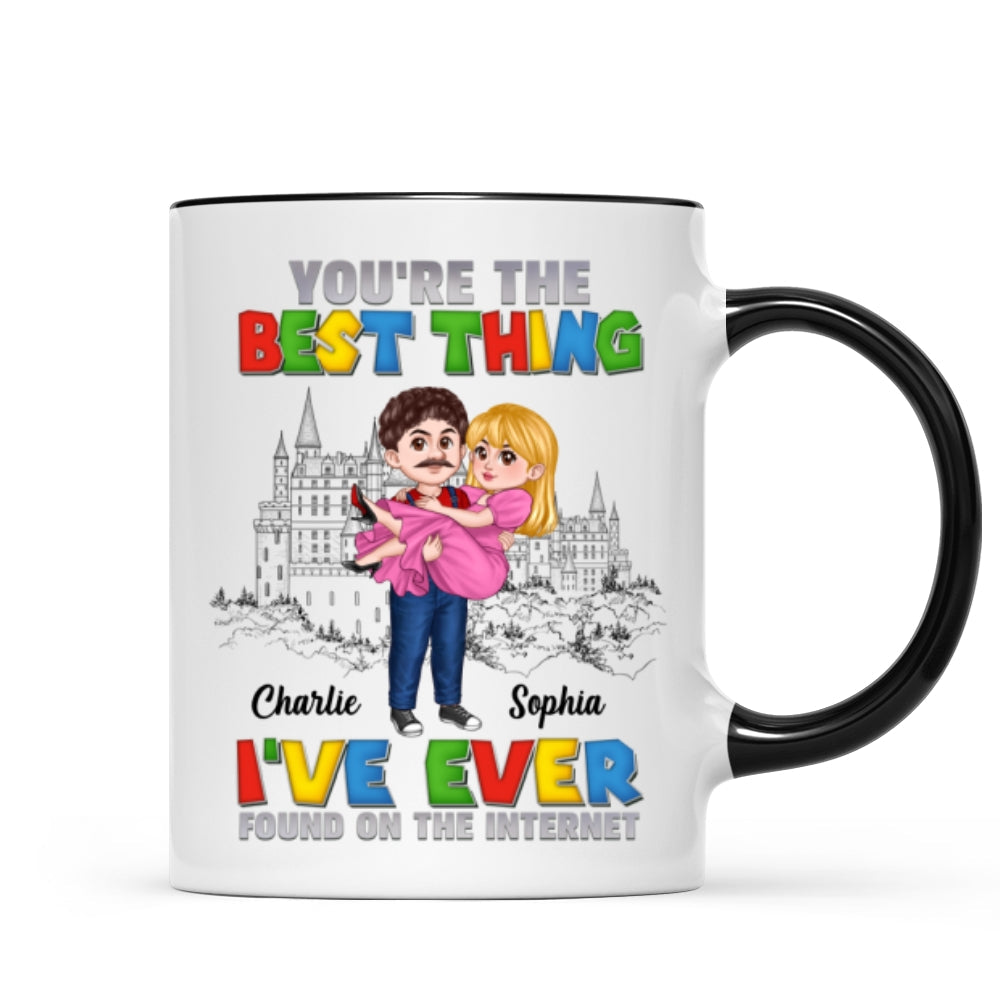 The Best Thing I‘ve Ever Found On The Internet Man Carrying Woman Cartoon Couple Personalized Coffee Mug