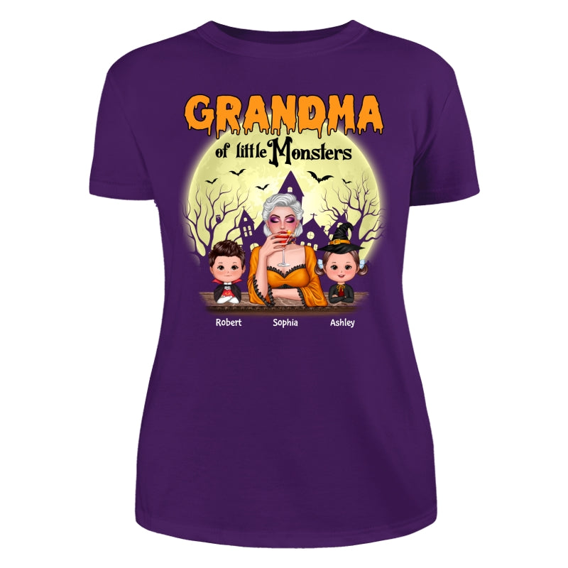Grandma Mom Of Monsters Halloween Woman And Kids Personalized Shirt