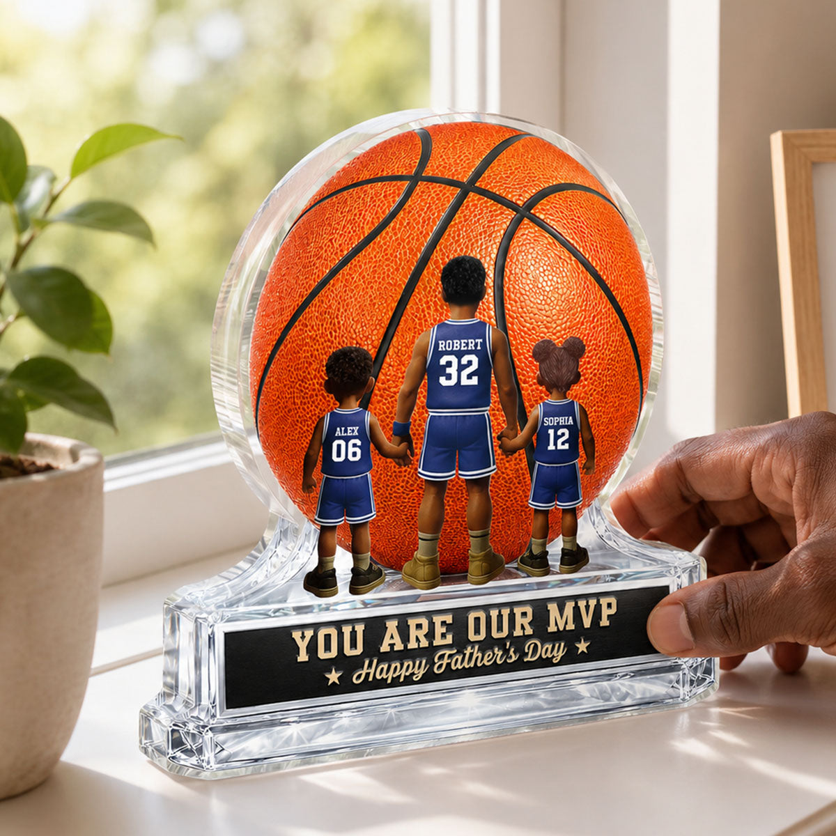 Basketball No 1 Dad Legend You Are Our MVP - Personalized Acrylic Block Plaque - Gift For Dad, Husband, Basketball Fans