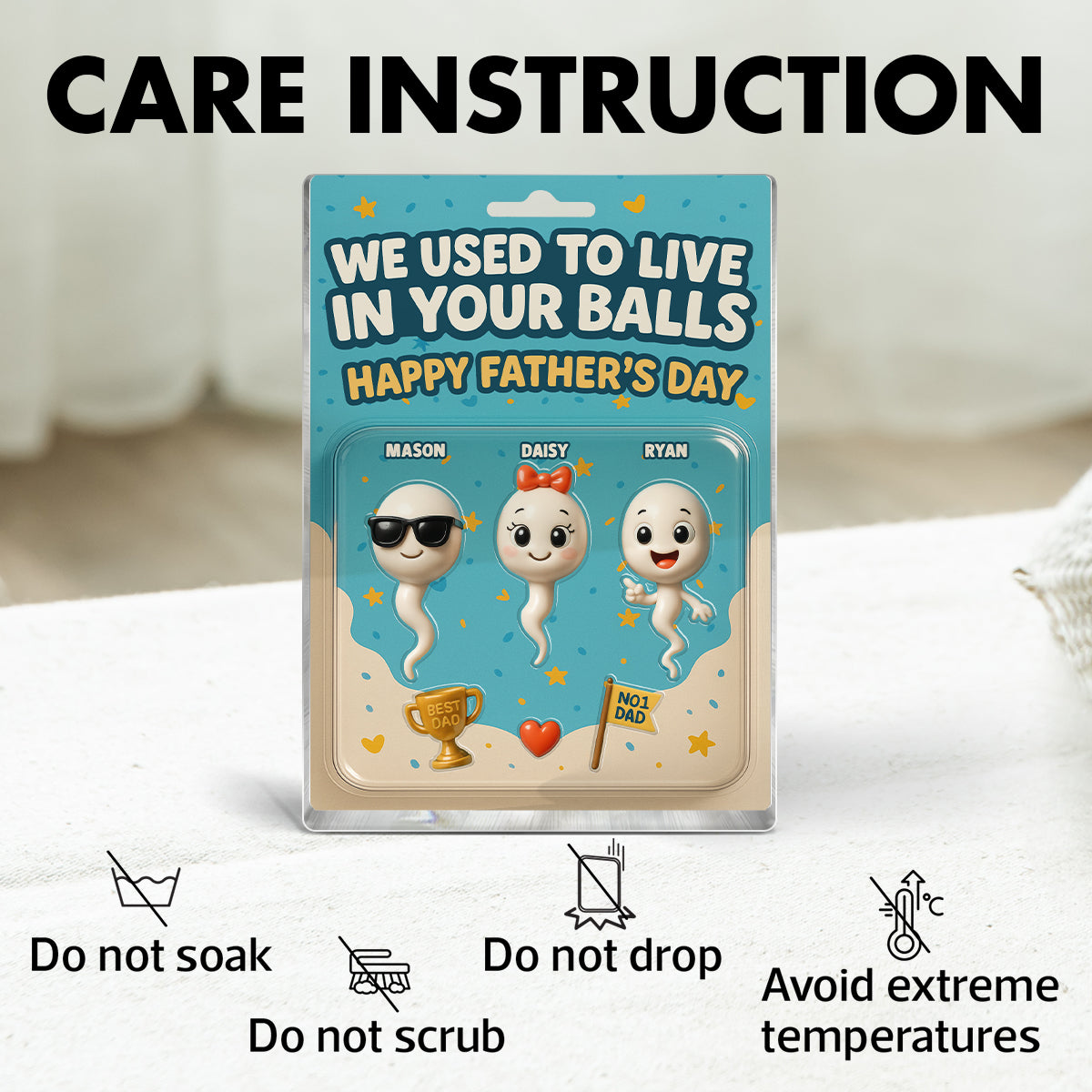 We Used To Live In Your Balls Dad Customer Figure Personalized Acrylic Block Plaque, Gift for Dad, Gift for Husband