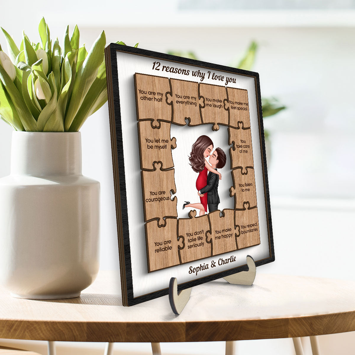 The Reasons Why I Love You Gift For Him For Her Personalized 2-layer Wooden Plaque