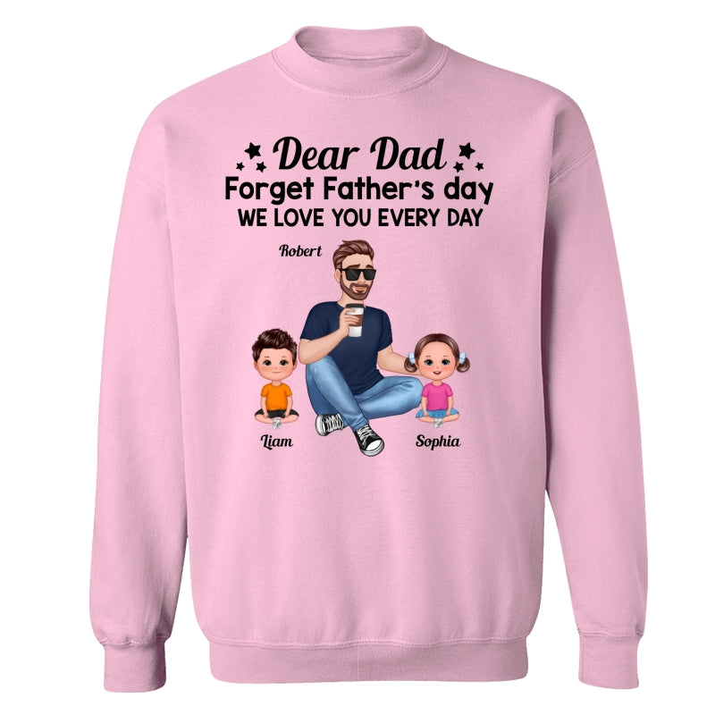 Forget Father‘s Day Cartoon Dad Sitting With Doll Kids Personalized Shirt
