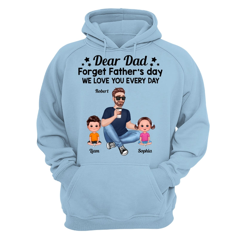 Forget Father‘s Day Cartoon Dad Sitting With Doll Kids Personalized Shirt