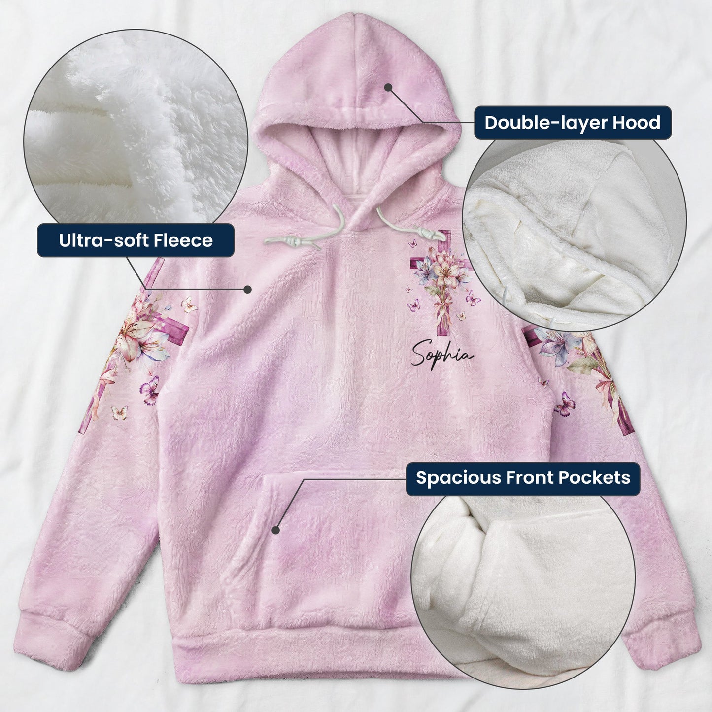I Believe In God And The Power Of Prayer - Personalized Fleece Hoodie