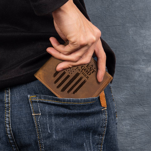 I Took A DNA Test And God Is My Father - Personalized Leather Wallet