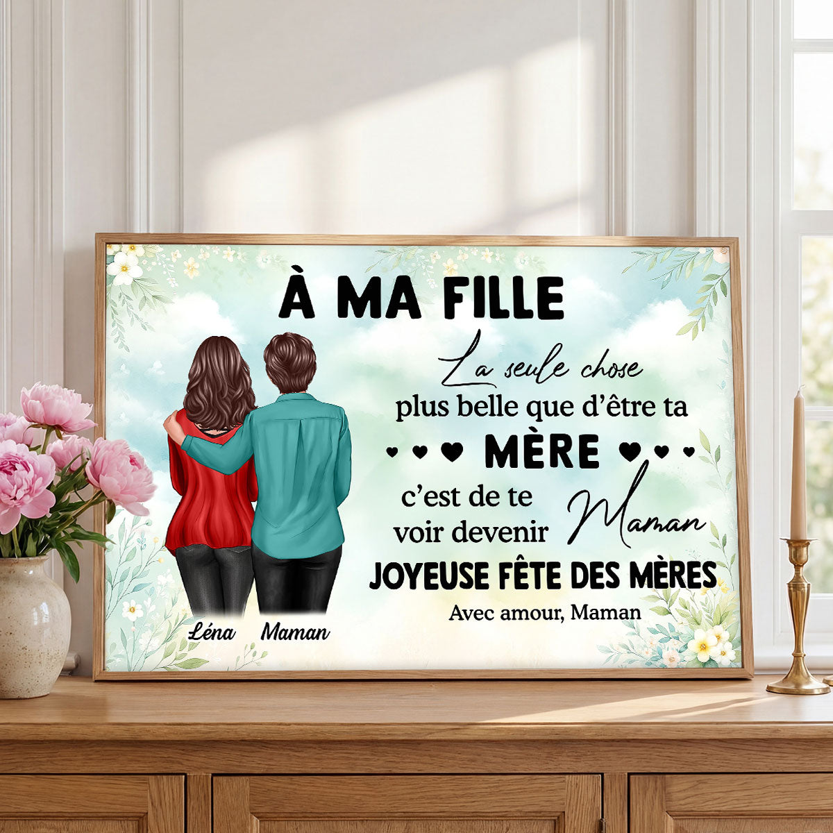 ma fille – Te voir devenir maman – Affiche personnalise – Cadeau de Fte des Mres pour ma fille