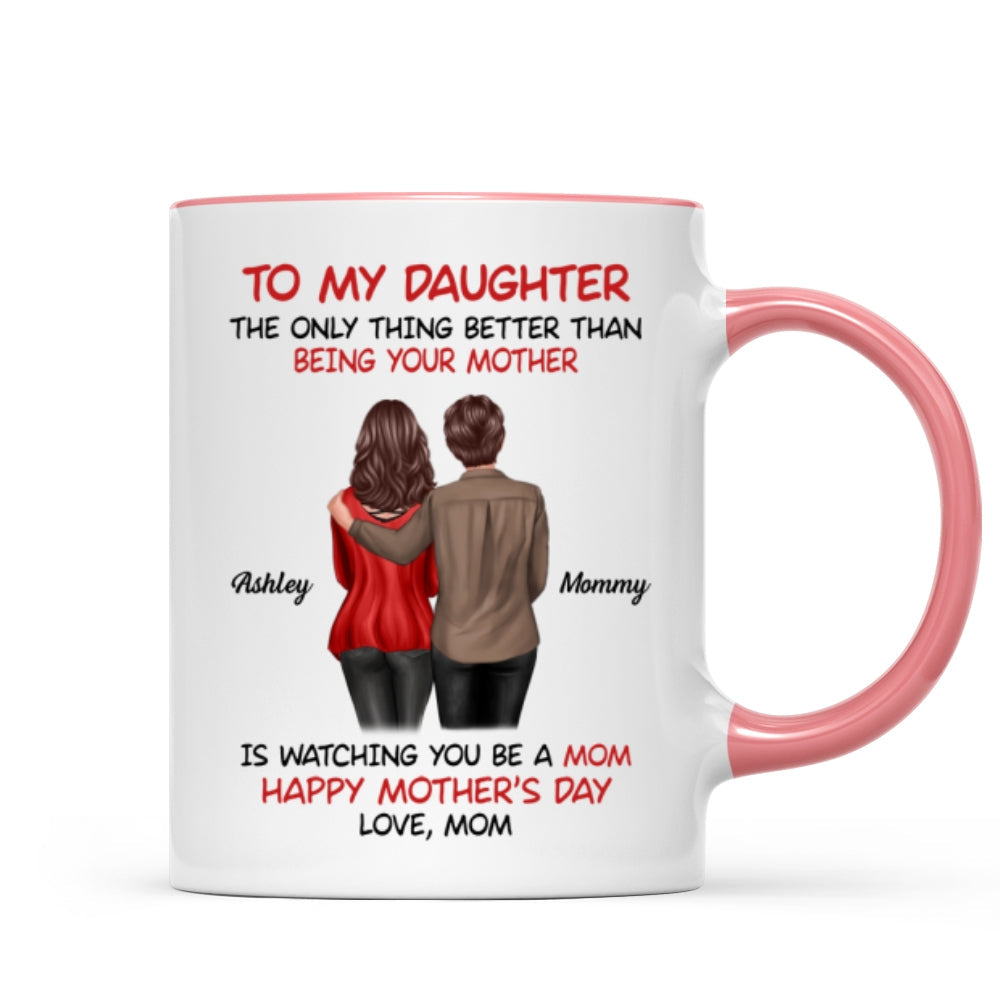 To My Daughter Happy Mother‘s Day Back View Mom Daughter Personalized Mug