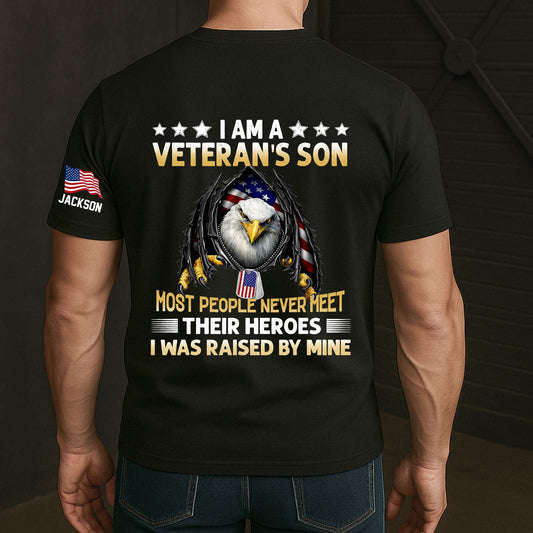 I Am A Veteran’s Son - Personalized Back Printed Shirt
