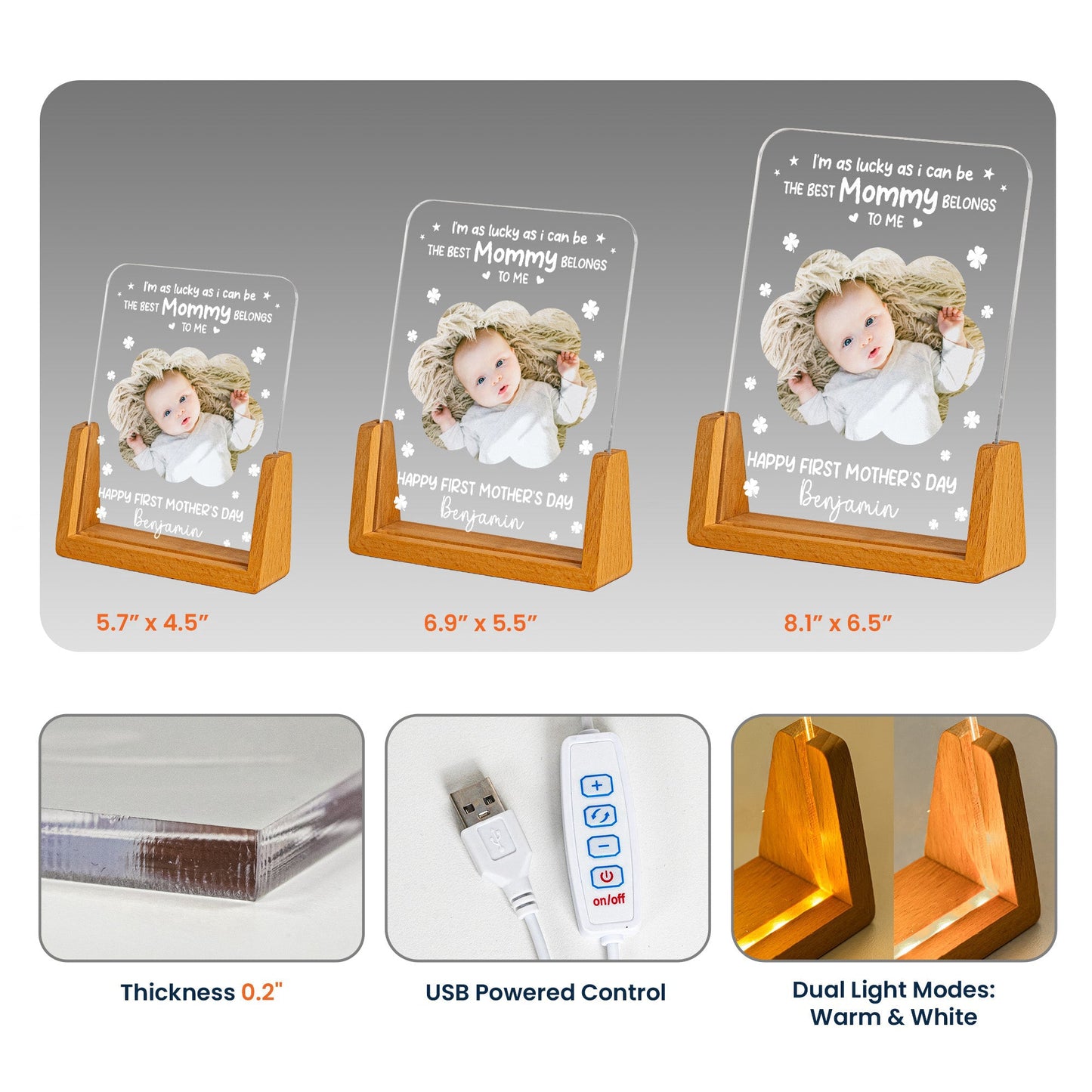 I'm As Lucky As Can Be - Personalized Night Light