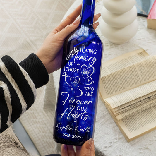 In Loving Memory Of Those - Personalized Blue Bottle Lamp