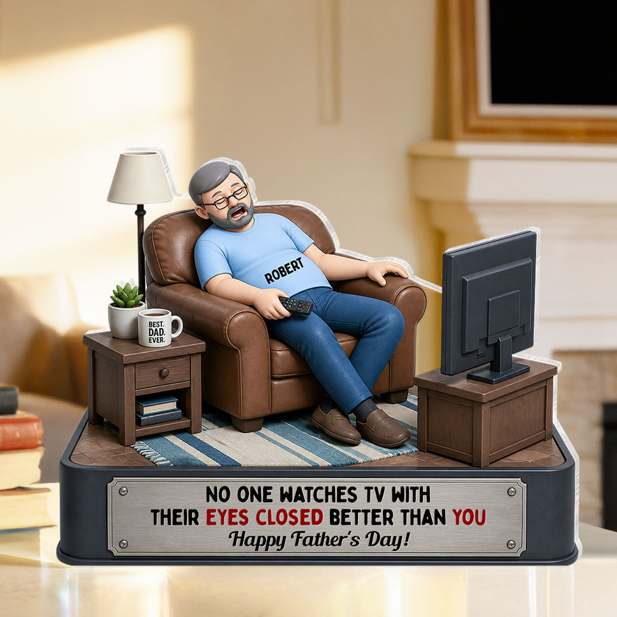 No One Watches TV Better Than You - Personalized Acrylic Block Plaque - Funny Gift for Dad, Grandpa, Husband