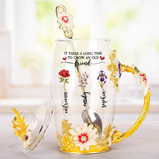 It Takes A Long Time To Grow An Old Friend - Personalized Glass Cup
