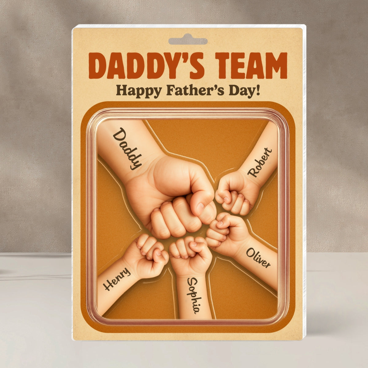 Daddy Team Fist Bump Custom Figure Personalized Acrylic Block Plaque, gift