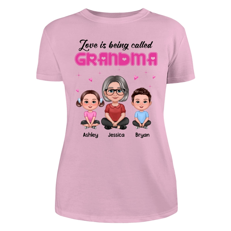 Pretty Doll Grandma Grandkids Love Is Being Called Pink Personalized Shirt