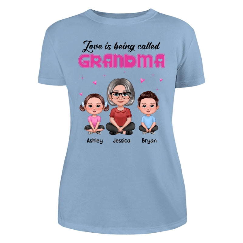 Pretty Doll Grandma Grandkids Love Is Being Called Pink Personalized Shirt