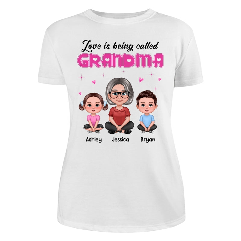 Pretty Doll Grandma Grandkids Love Is Being Called Pink Personalized Shirt