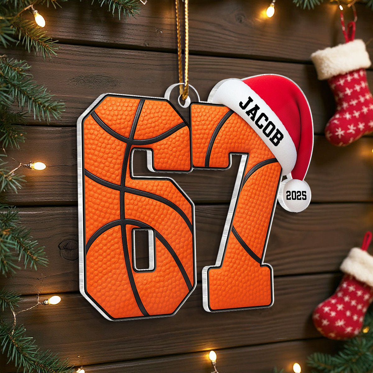 Funny Six Seven 67 Sports - Personalized Acrylic Ornament - Funny Teenager Christmas Gifts, Teen Slang