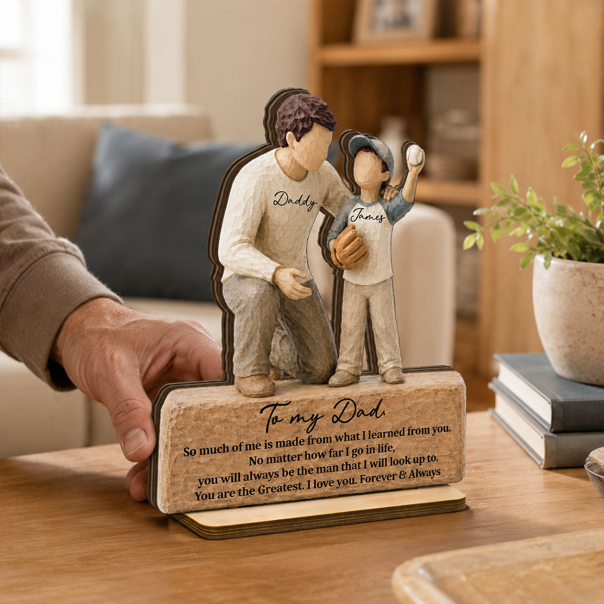 You Are The Greatest Father & Son 2D Flat Printed - Personalized 2-Layered Wooden Plaque - Sentimental Gift For Dad From Son