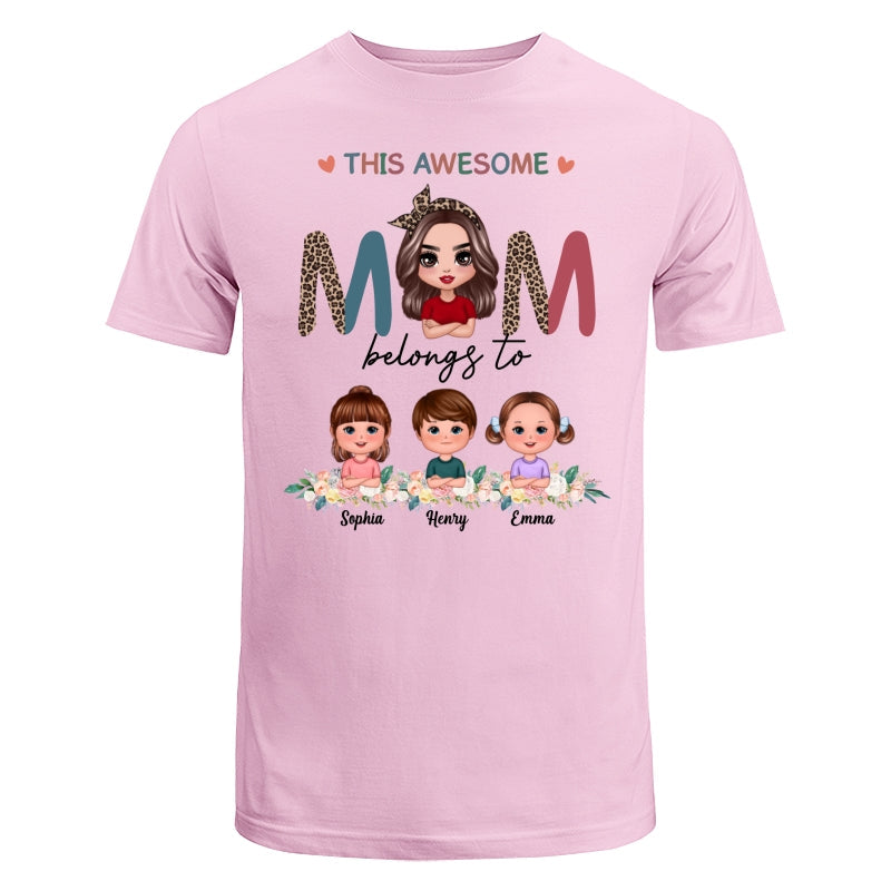 Awesome Mom Belongs To Doll Kids Half Leopard Colorful Personalized Shirt