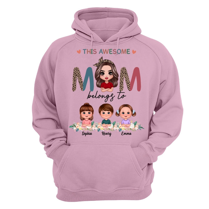 Awesome Mom Belongs To Doll Kids Half Leopard Colorful Personalized Shirt