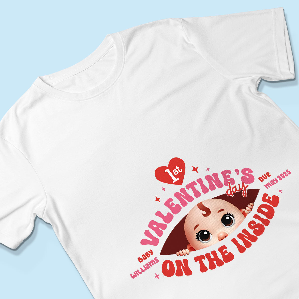 Baby's First On The Inside Personalized Shirt, Custom Pregnancy Reveal Shirt, Expecting Mom
