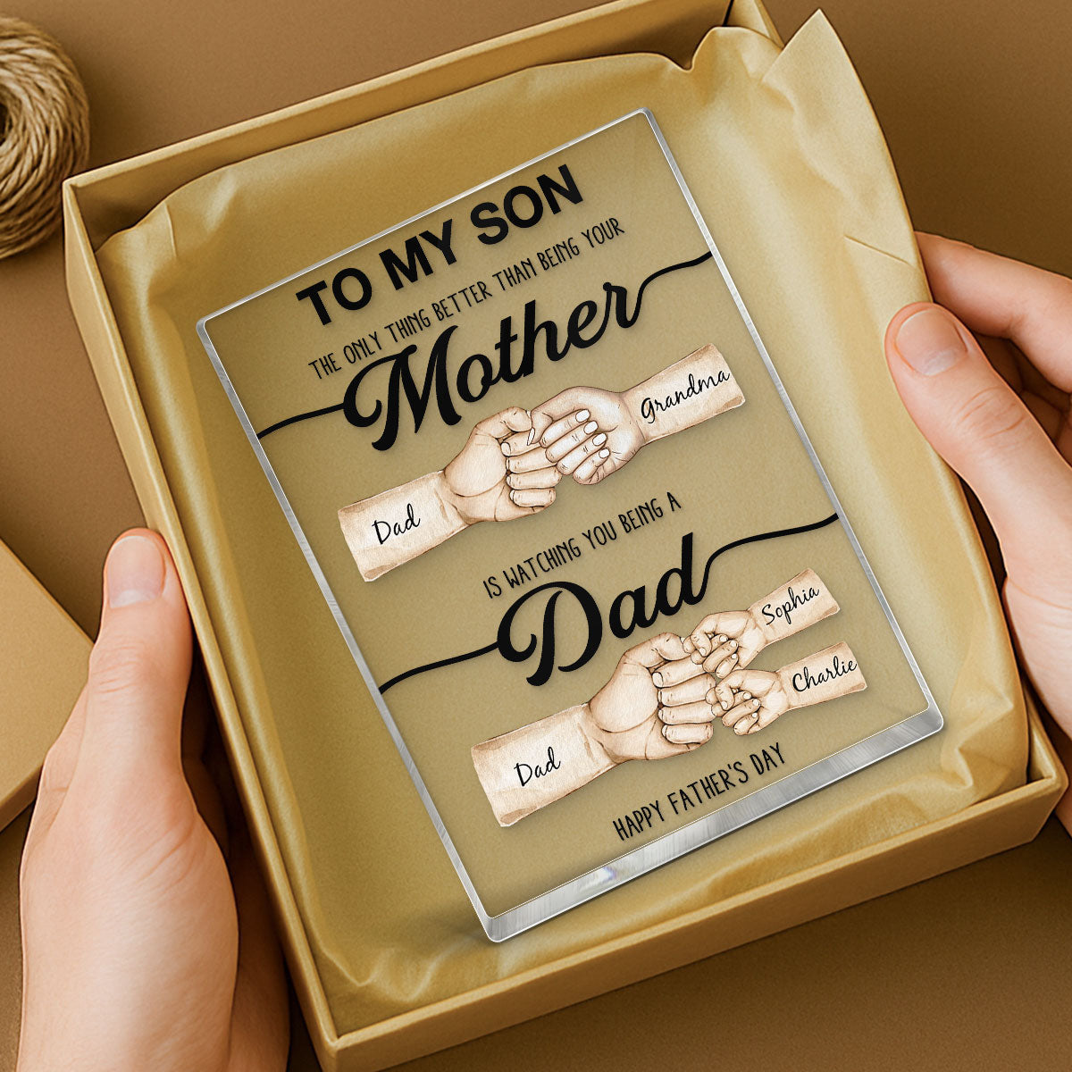 The Only Thing Better Than Being Your Mother Fist Bump Personalized Acrylic Block, gift for Son from Mom
