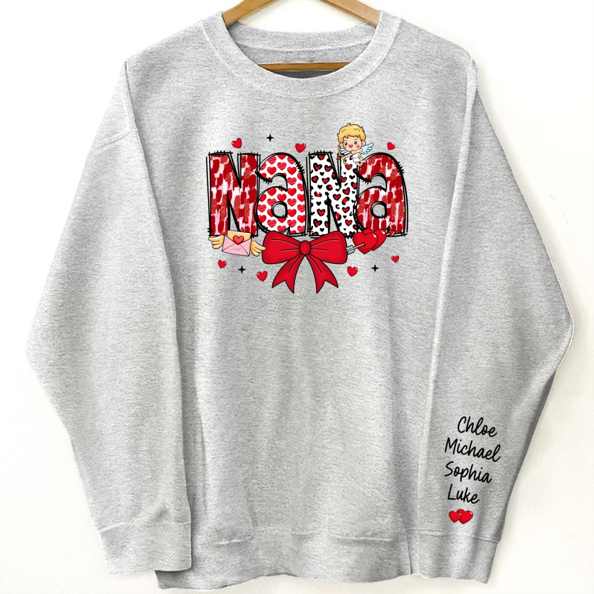 Grandma Personalized Sleeve Printed Sweatshirt, Gift For Grandma