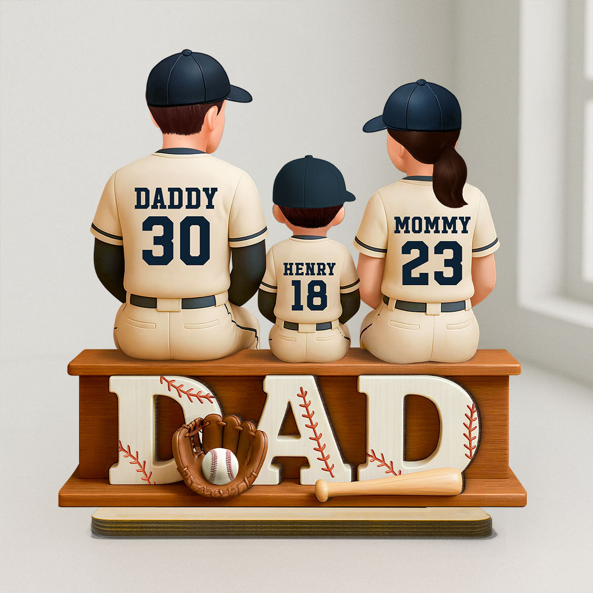 Personalized Baseball Theme Standing Wooden Plaque, Gift for Baseball Dad, Gift for Husband