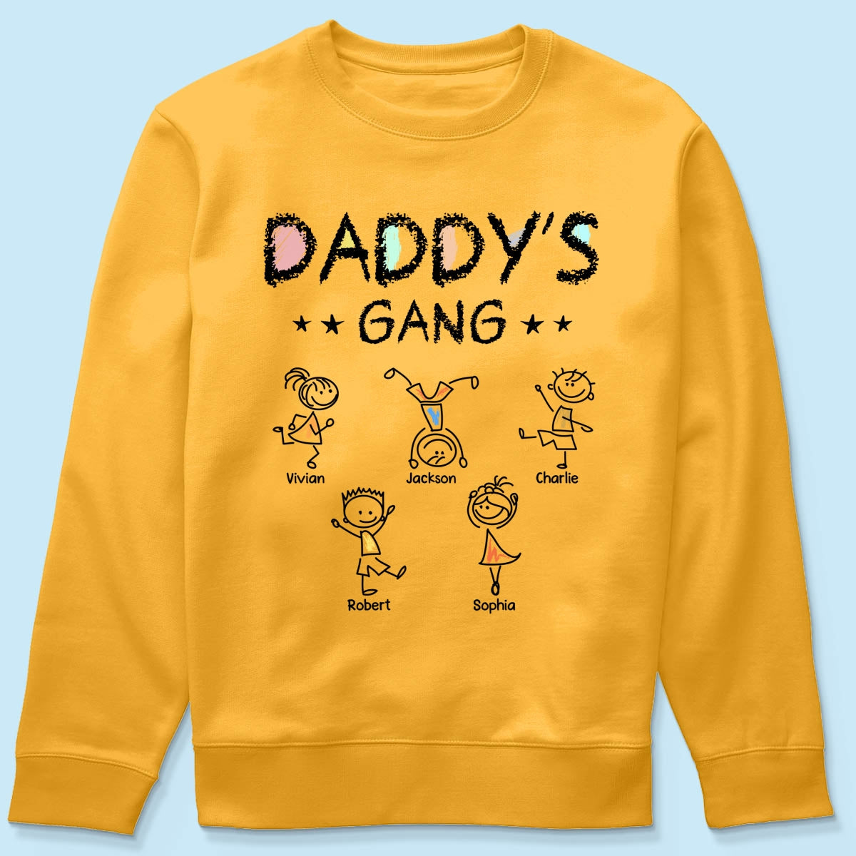 Crayon Daddy‘s Gang Personalized Shirt, Gift For Dad, For Grandpa