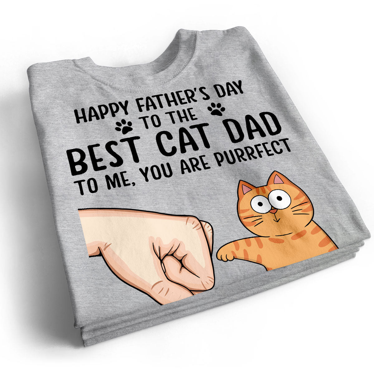 Happy Fatherās Day To The Best Cat Dad Personalized Shirt, Father's Day Gift For Cat Dad, Husband, Boyfriend