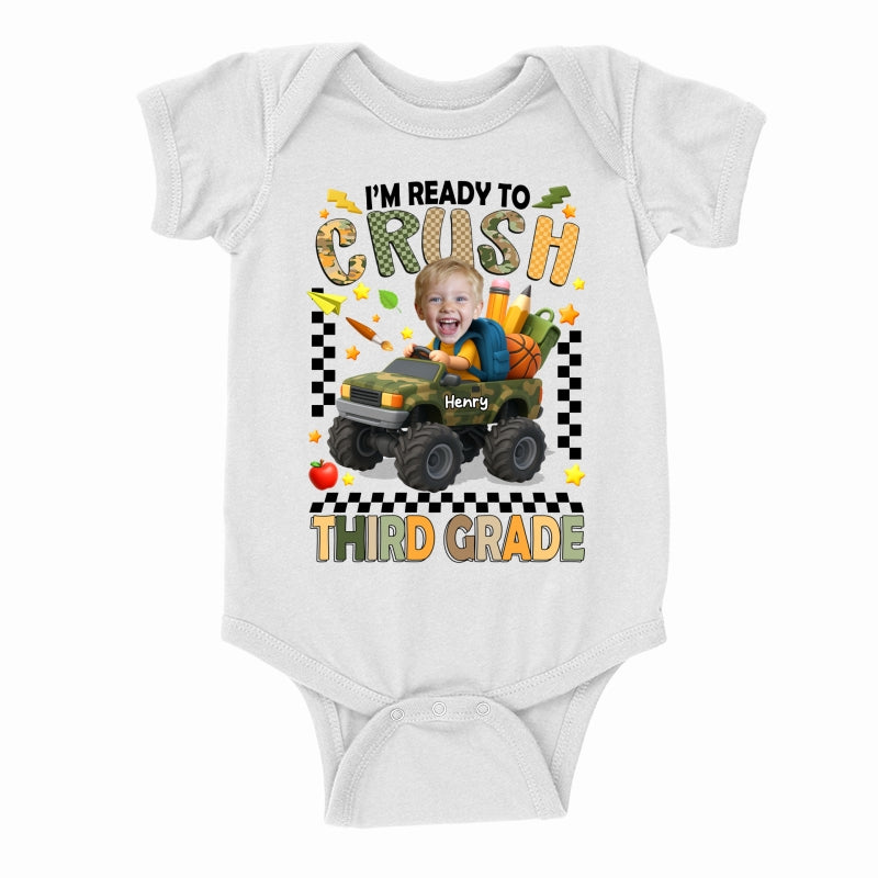 I'm Ready to Crush School Personalized Youth Shirt, Back to School from Pre-K to Fourth Grade for Boys