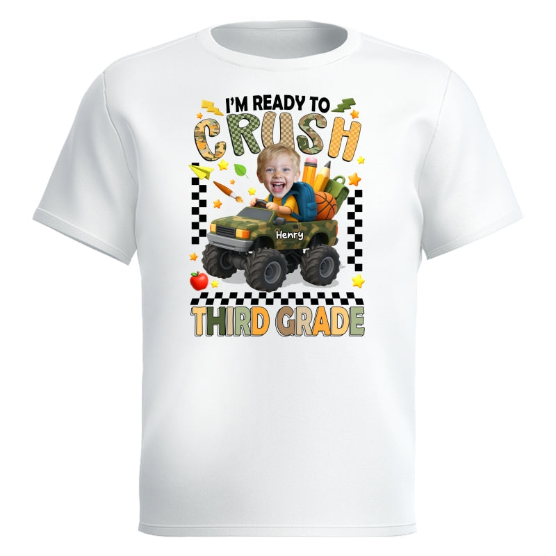 I'm Ready to Crush School Personalized Youth Shirt, Back to School from Pre-K to Fourth Grade for Boys
