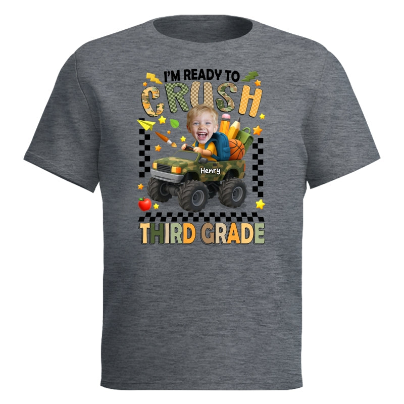 I'm Ready to Crush School Personalized Youth Shirt, Back to School from Pre-K to Fourth Grade for Boys