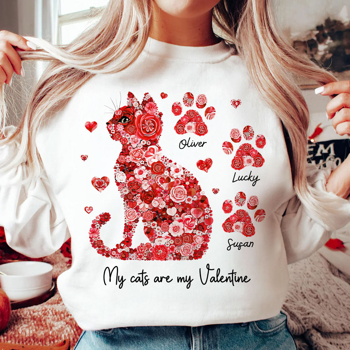 Cat Flower My Cat Is My Personalized Shirt, Gift for Cat Moms