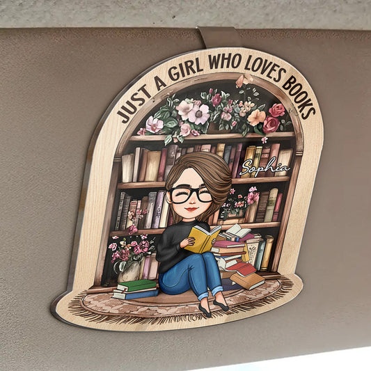 Just A Girl Who Loves Books - Personalized Acrylic Visor Clip