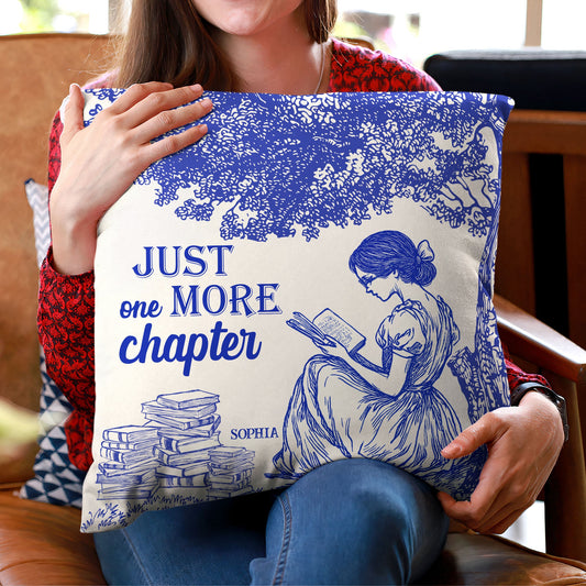 Just One More Chapter Toile De Jouy Style- Personalized Pillow (Insert Included)