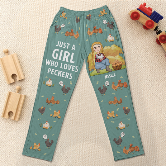 Just A Girl Who Loves Peckers - Personalized Lounge Pants