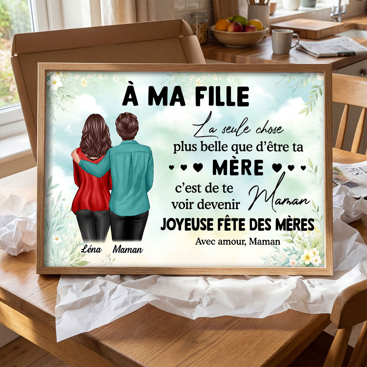 ma fille – Te voir devenir maman – Affiche personnalise – Cadeau de Fte des Mres pour ma fille