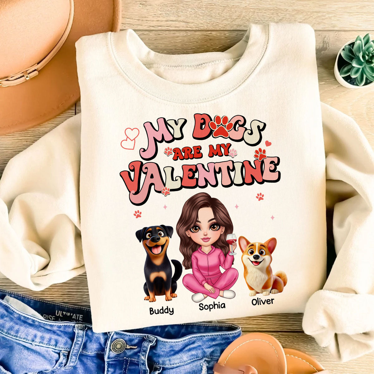 Personalized Shirt For Dog Mom, My Dogs Are My Valentine