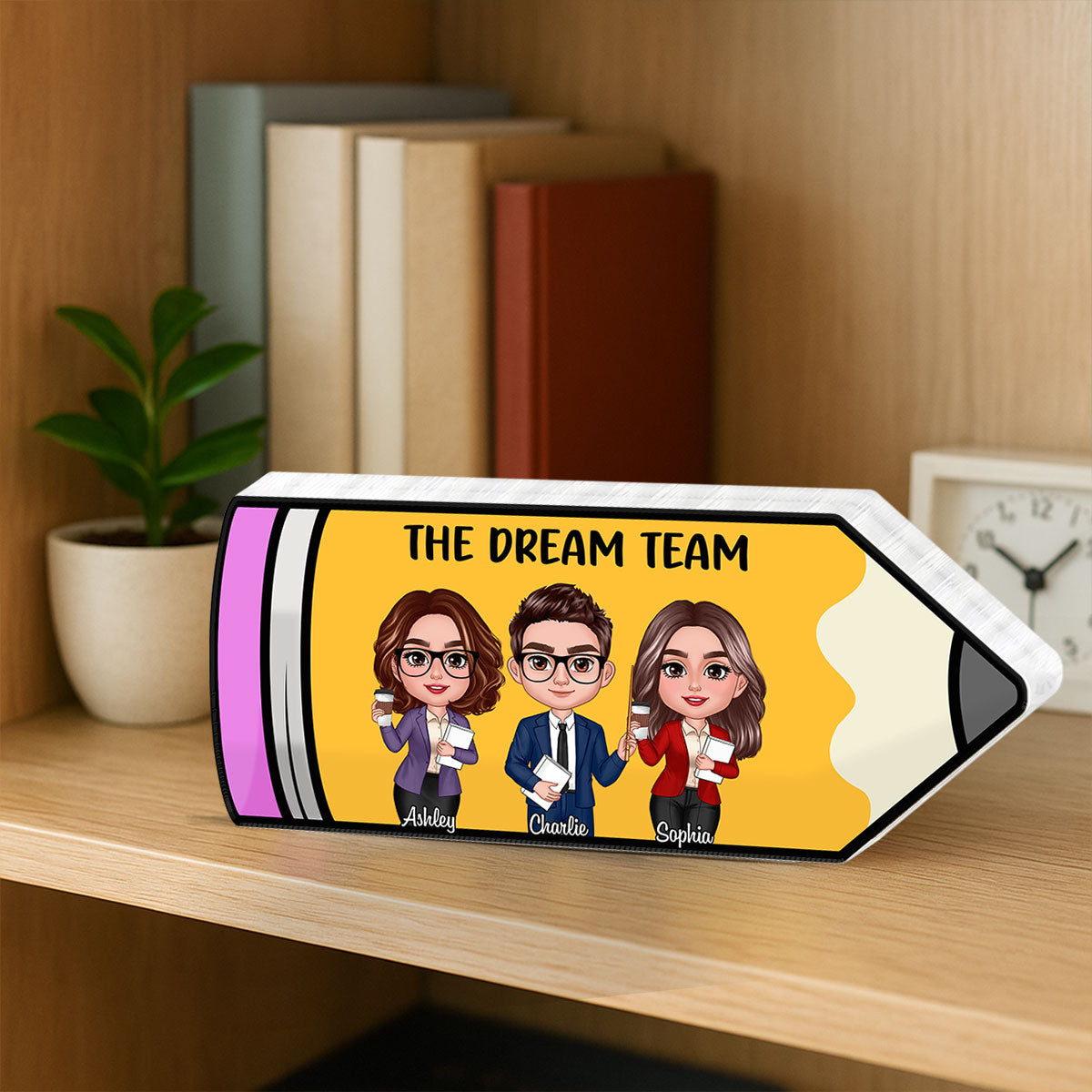 Doll Teacher Best Friends Colleagues Pencil Personalized Acrylic Block, Back To School Gift, Teacher Appreciation Gift