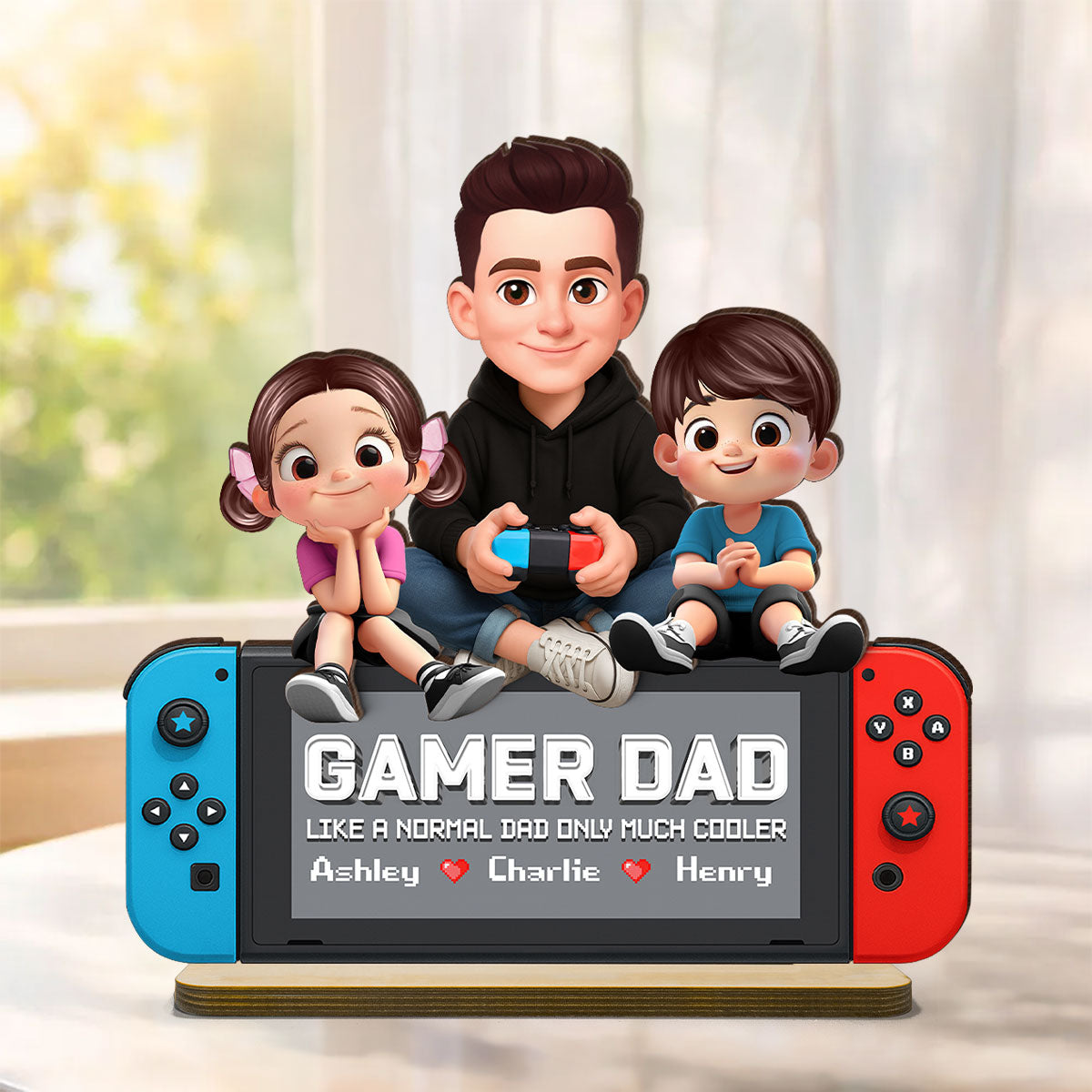 Legend Gamer Dad Much Cooler - Personalized 2-Layered Wooden Plaque - Gift For Dad, Husband, Gamers