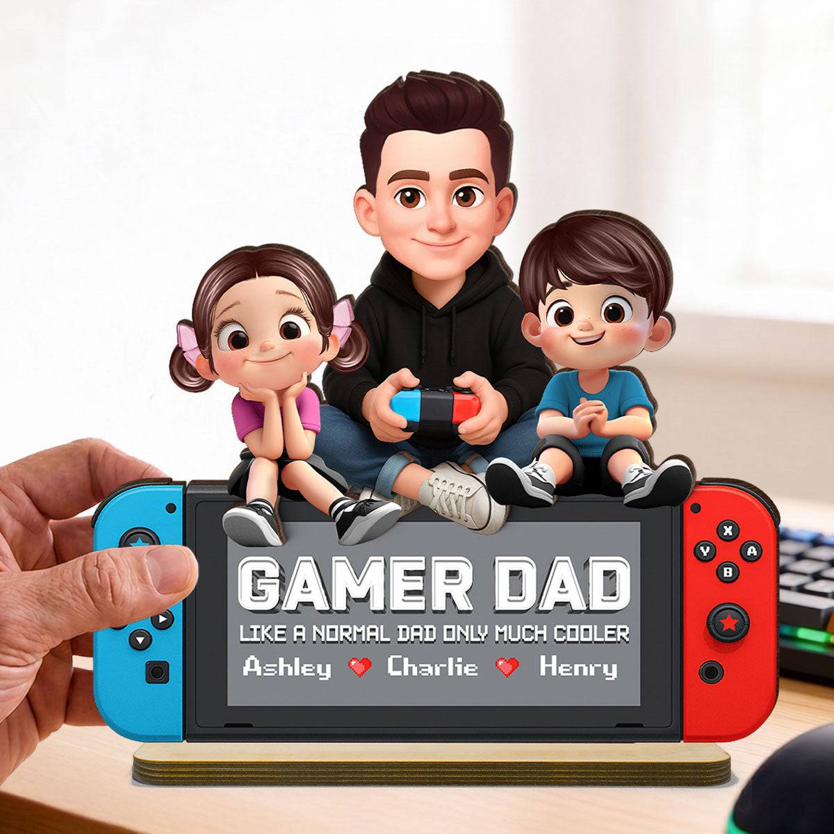 Legend Gamer Dad Much Cooler - Personalized 2-Layered Wooden Plaque - Gift For Dad, Husband, Gamers