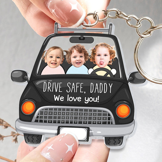 Keychain Custom Babies Face Drive Safe Daddy - Personalized Acrylic Photo Keychain