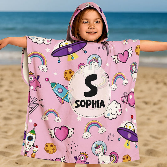 Kid Pattern Custom Name - Personalized Beach Towel