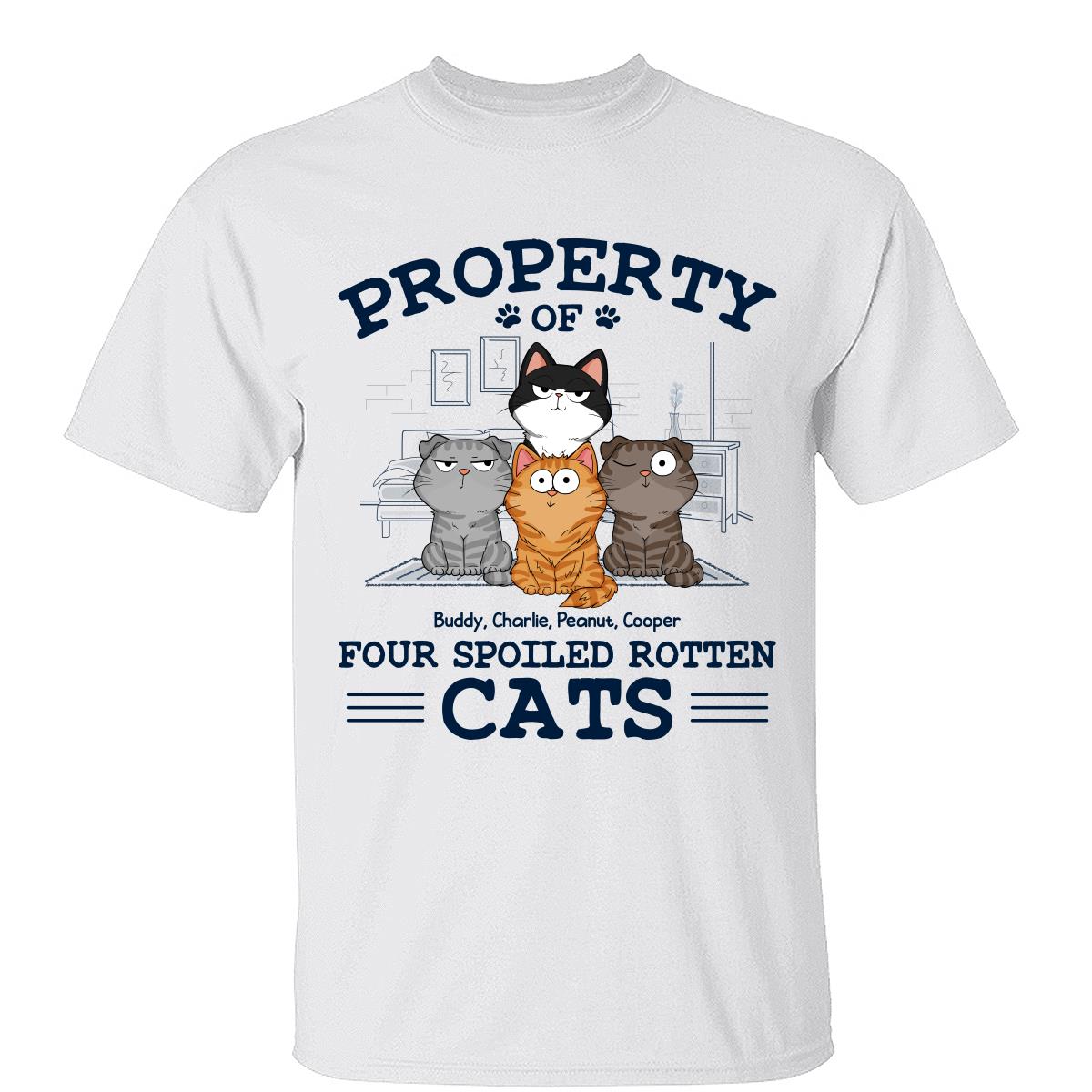 Property Of Spoiled Rotten Cats Funny Cats Expressions Personalized Shirt