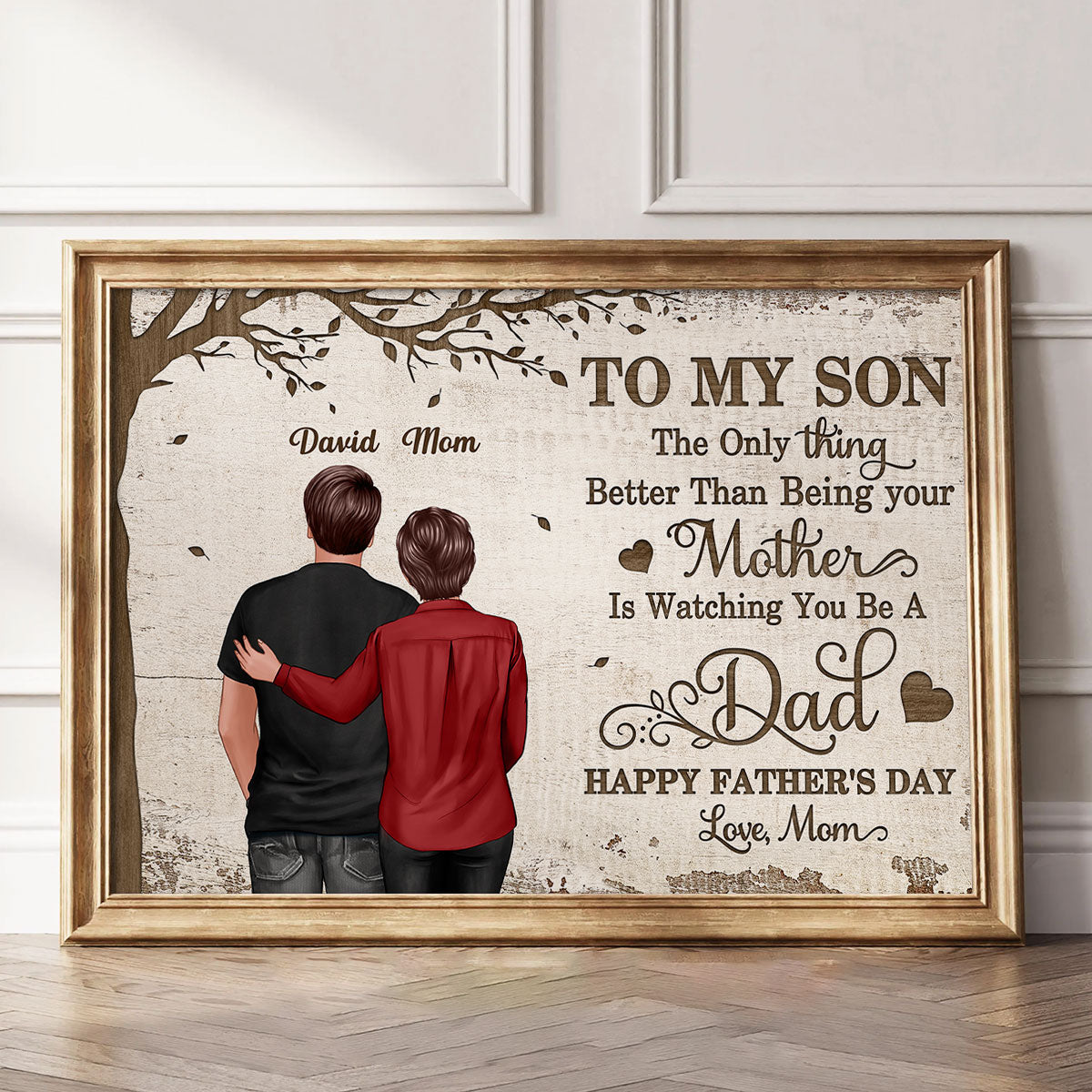 Under Tree To My Son From Mom Personalized Poster| Heartfelt Father's Day For Son